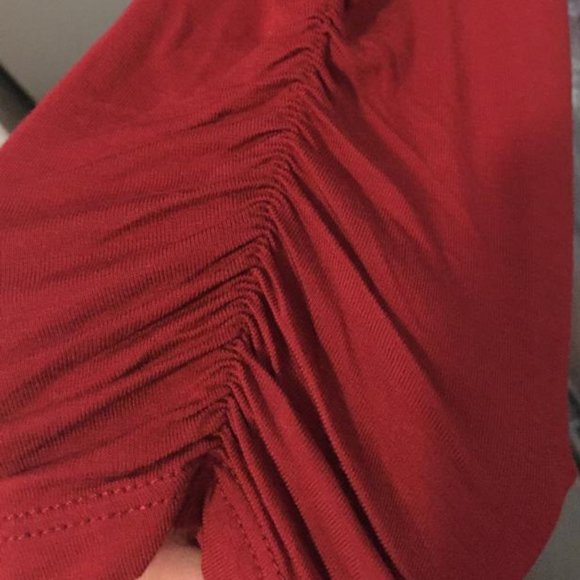 Red Ruffle Knit Cardigan ~  Size Large - Picture 5 of 7